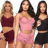 Got To Have It: 2 Piece Crop Top and Shorts Pajama Set