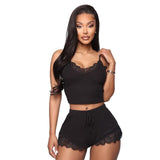 Got To Have It: 2 Piece Crop Top and Shorts Pajama Set