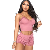 Got To Have It: 2 Piece Crop Top and Shorts Pajama Set