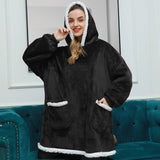 Long Flannel Blanket with Sleeves Winter Oversized Hoodies Sweatshirt Women and Men Pullover Sweat Giant Blanket Hoodie