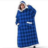 Long Flannel Blanket with Sleeves Winter Oversized Hoodies Sweatshirt Women and Men Pullover Sweat Giant Blanket Hoodie