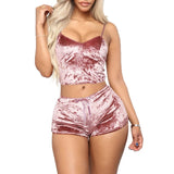 Pillow Fight: Crop top and Shorts Two Piece Pajama Set