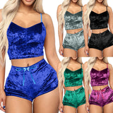 Pillow Fight 2: Crop top and Shorts Two Piece Pajama Set